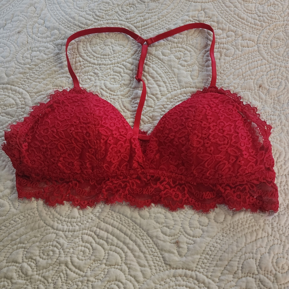 aerie Red Lace Bralette - Picture 1 of 3